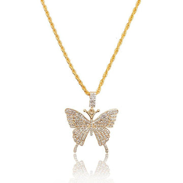 Rhinestone Butterfly Pendant